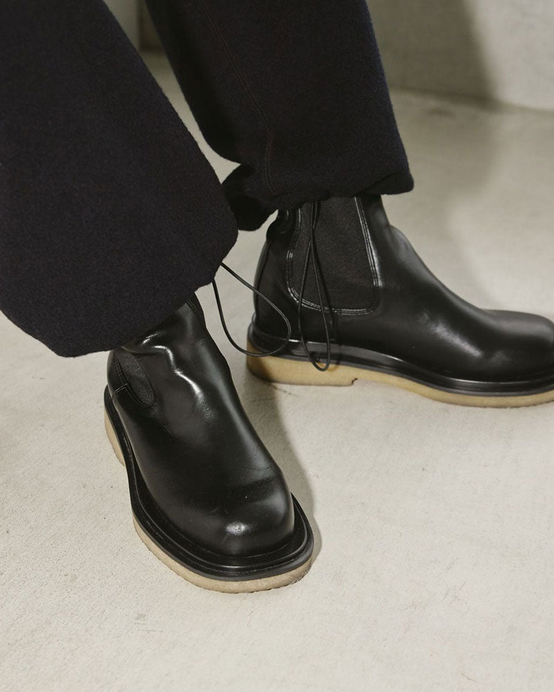 即納】【送料無料】 Leather Middle Boots/レザーミドルブーツ