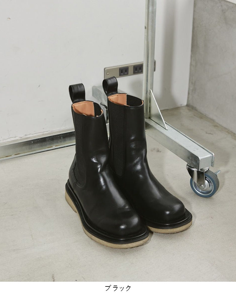 即納】【送料無料】 Leather Middle Boots/レザーミドルブーツ ...